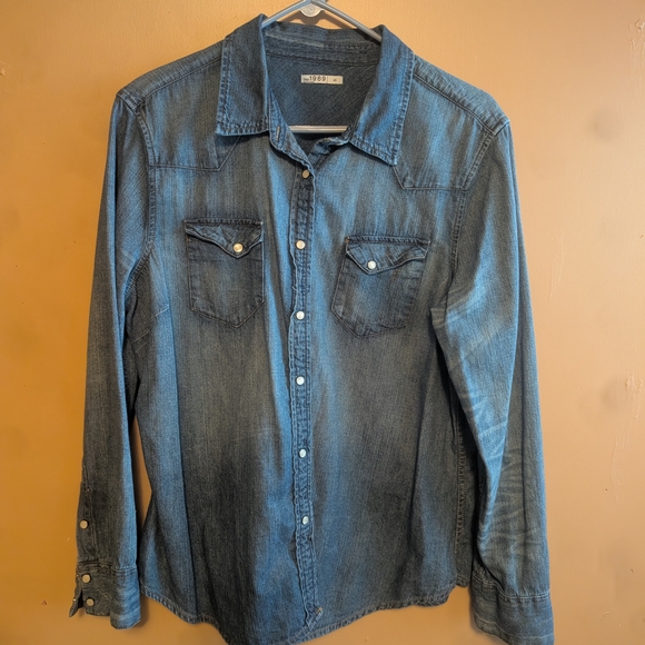 Gap 1969 Tops - Woman's Gap 1969 Denim Button Down Shirt